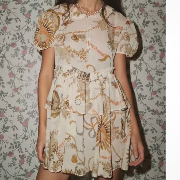 Kimchi Blue Dresses & Skirts - UO Kimchi Blue Collared Cream Mini Dress Size S Relaxed Silhouette Urban Dress
